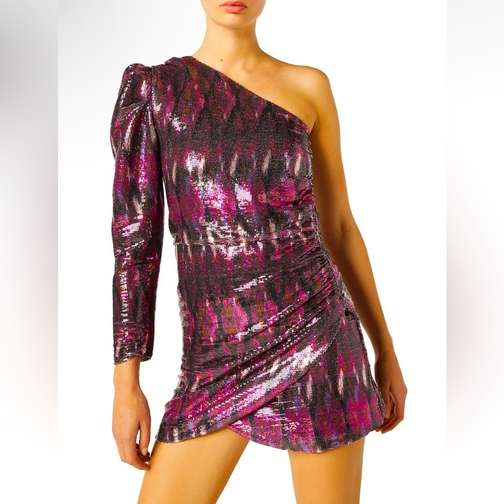 💎 NWT! Misa Nova Sequin One Shoulder Mini Dress